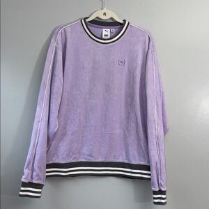 Puma Men’s x TMC Velour Crewneck Sweatshirt – Purple – Size M